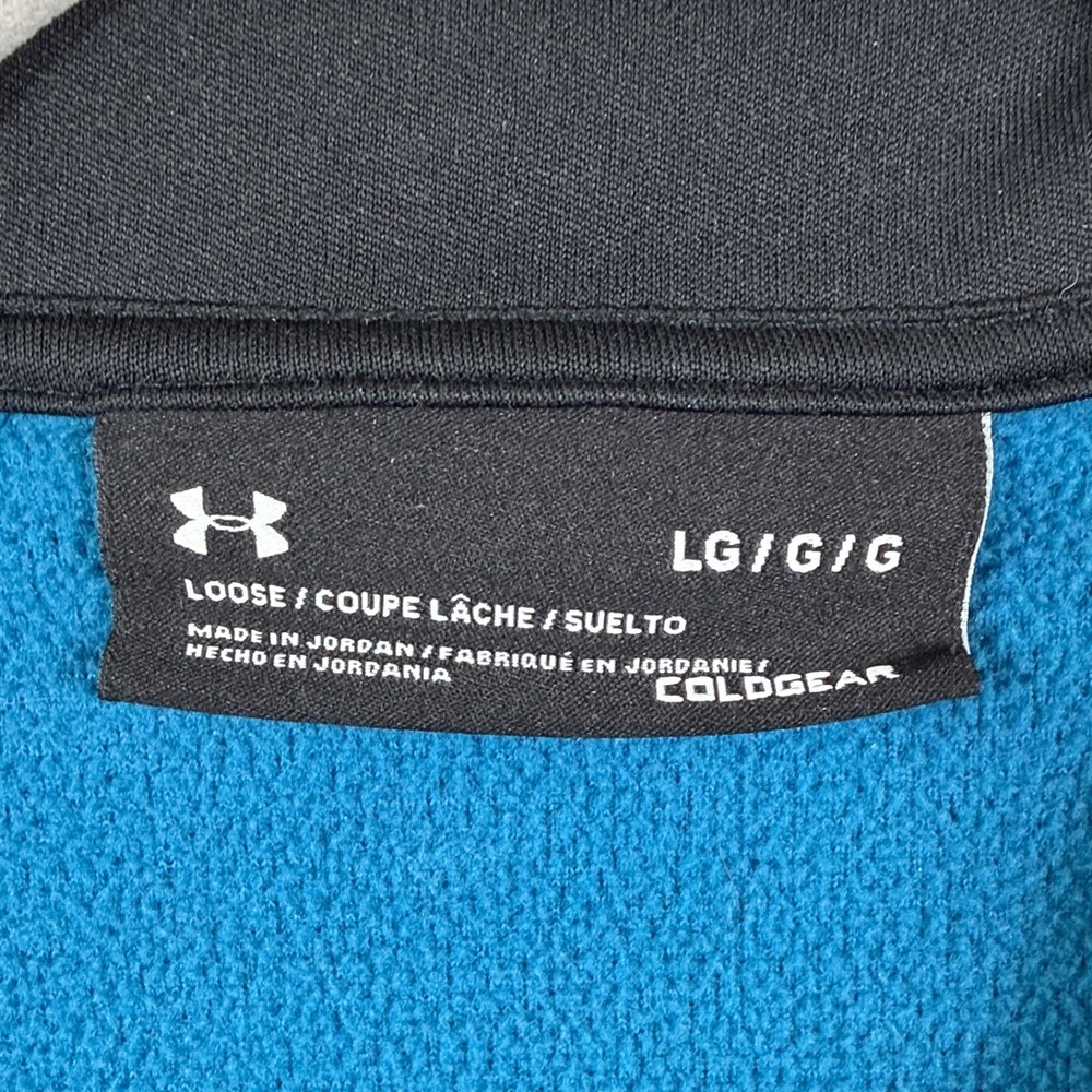 Under Armour Loose Teal Quarter-Zip Pullover Coldgear Fleece lined. Mens size L - Picture 3 of 8